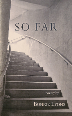 Book cover has black and white photo of curving stairwell